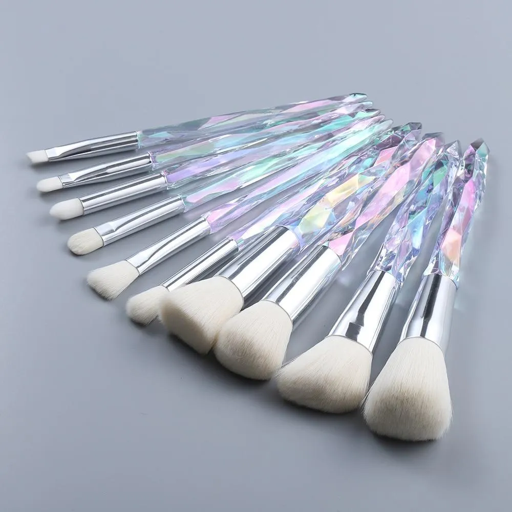 10pcs Crystal Silky Smooth Makeup Brush Set