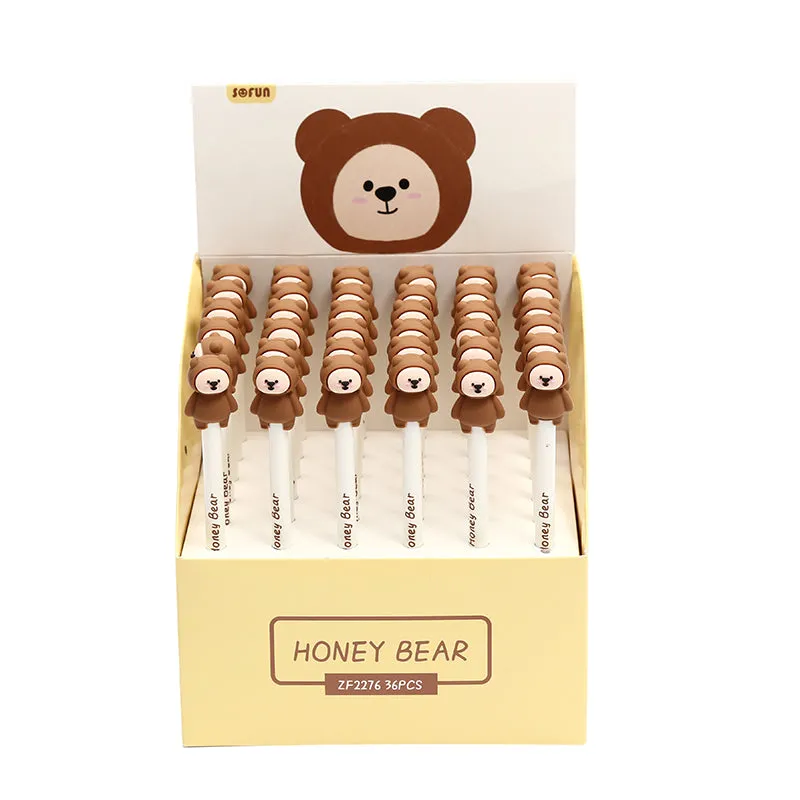 22397 HONEY BEAR RETRACTABLE GEL PEN-36