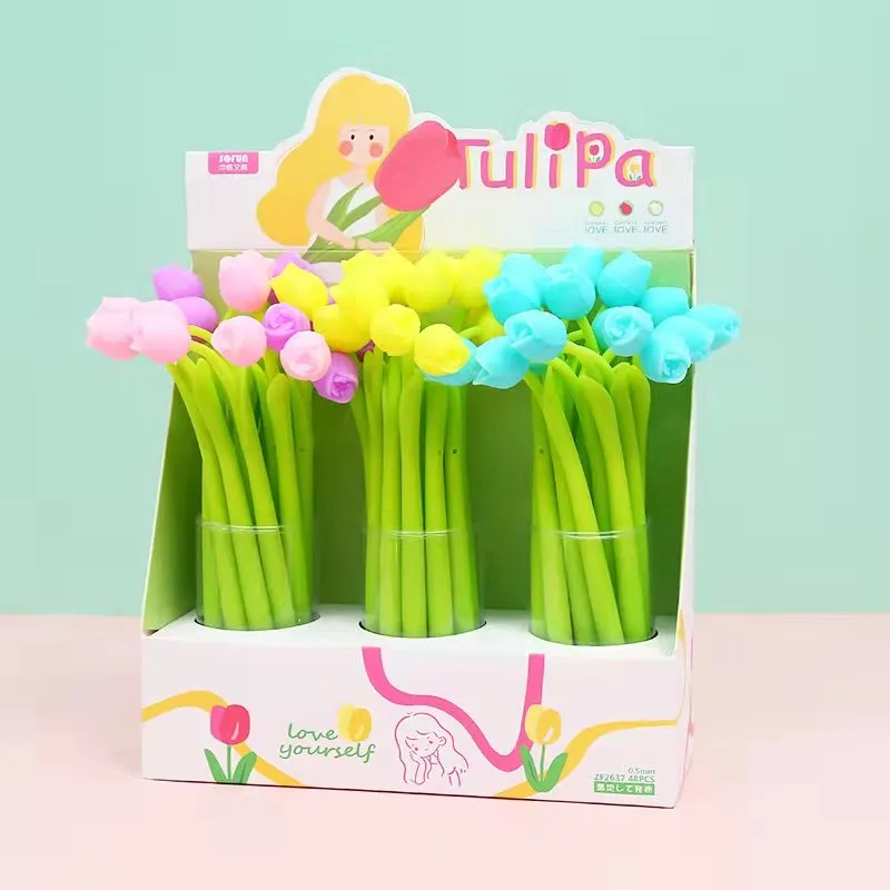 22469 TULIP FLOWER WIGGLE GEL PEN-48