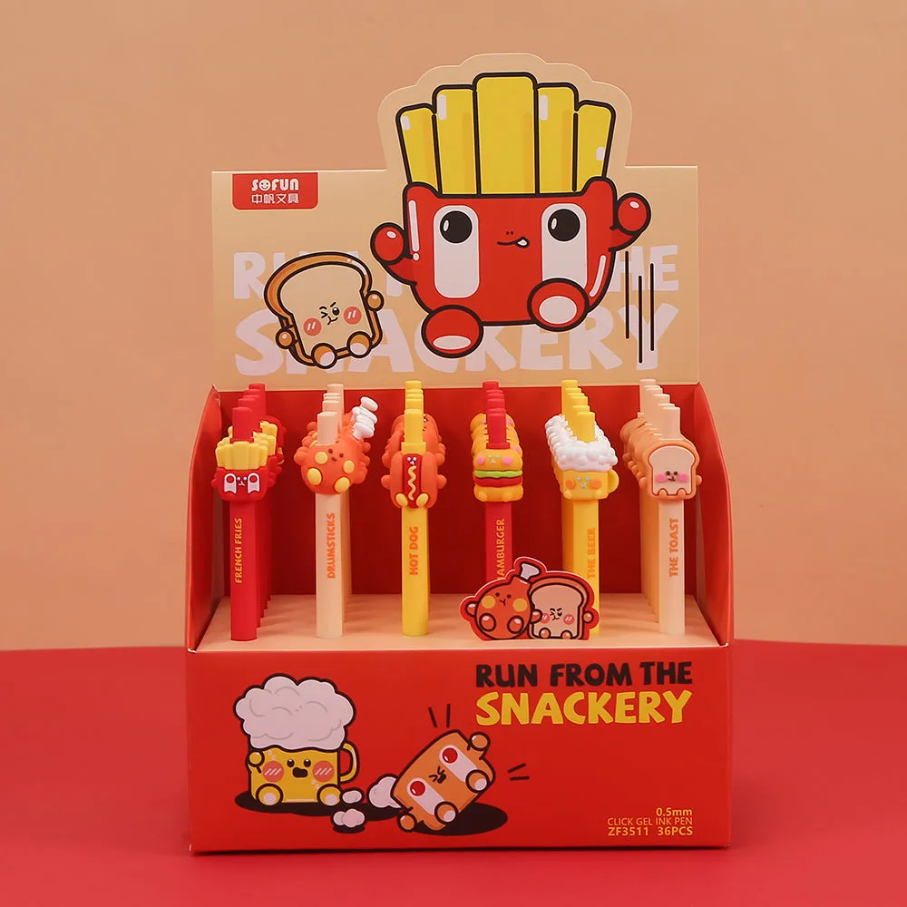 22559 FAST FOOD SNACK RETRACTABLE GEL PEN-36