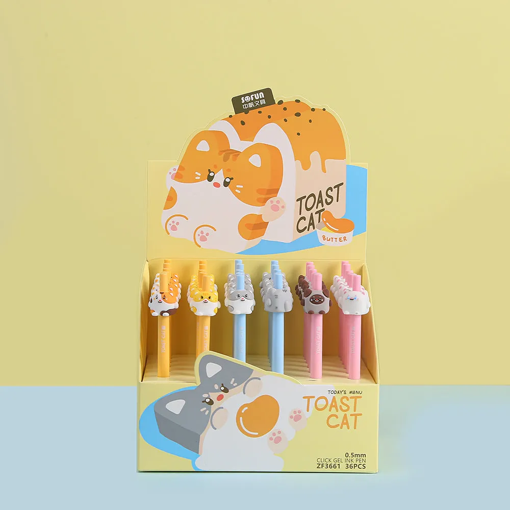 22604 TOAST CATS RETRACTABLE GEL PEN-36