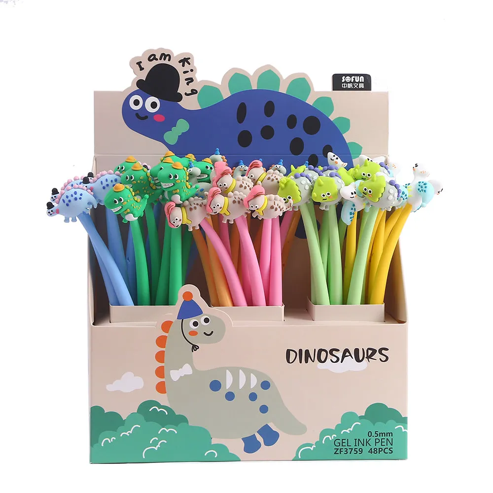22623 DINO CARTOON GEL PEN-48