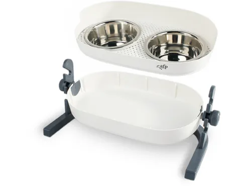 Afb Lifestyle 4 Pet-3 In 1 Elevated Double Dinner - S