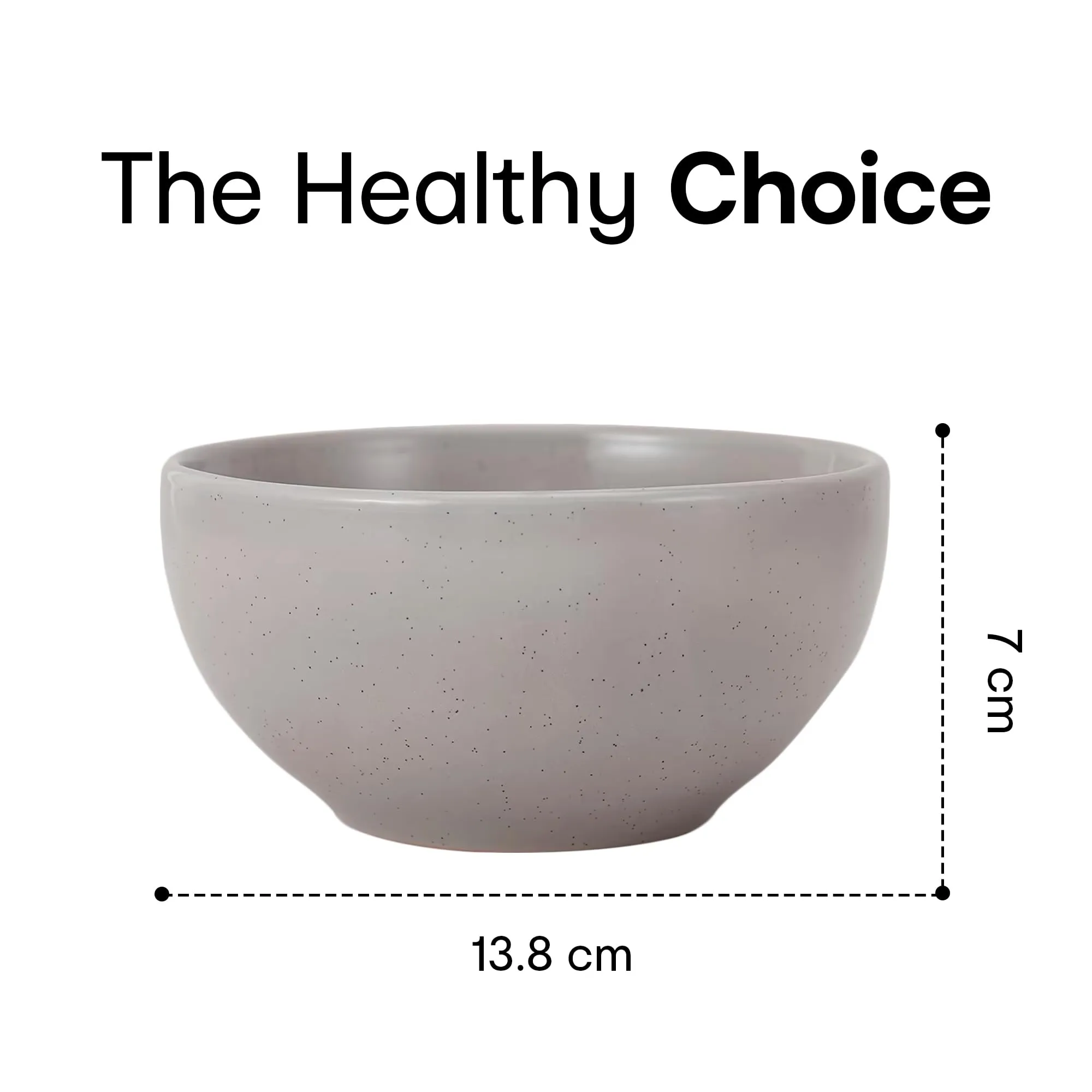 Anko 5.5" Glazed Stoneware Bowls - Set of 6 | Premium Crockery for Dining Table Ideal for Serving Soup, Salad, Dessert | Designer Bowls for Home, Kitchen, Restaurant | Speckled White