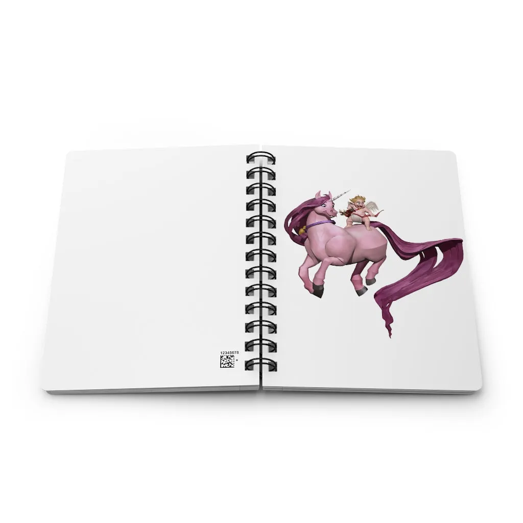 Baby Cupid and Horse Spiral Bound Journal