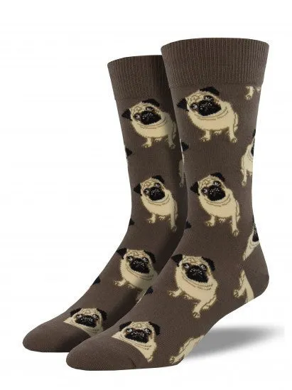 Brown Pugs Socks (Men's)