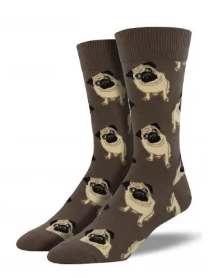 Brown Pugs Socks (Men's)