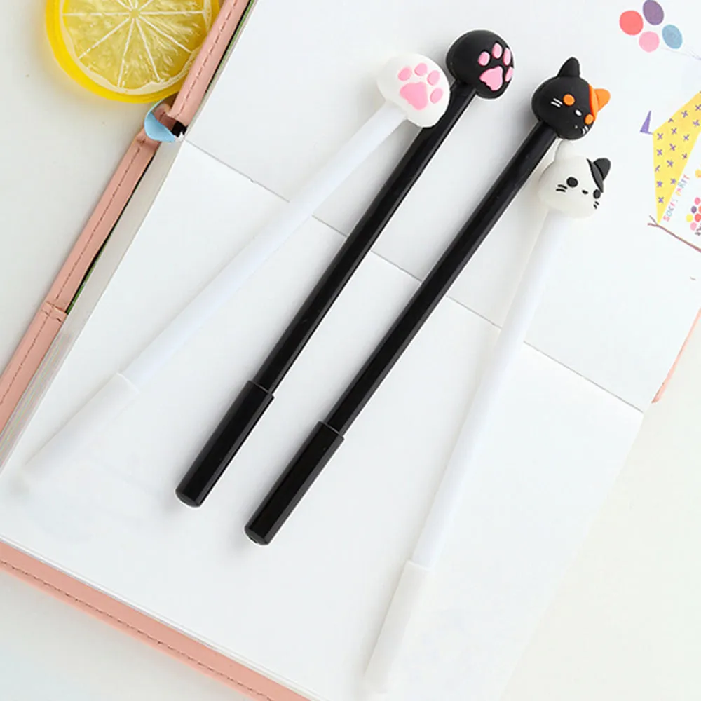 Cat Gel Pen - Black and White - Set of 4