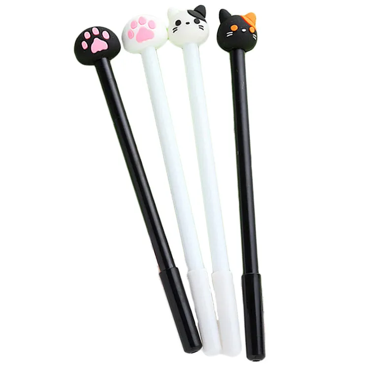 Cat Gel Pen - Black and White - Set of 4