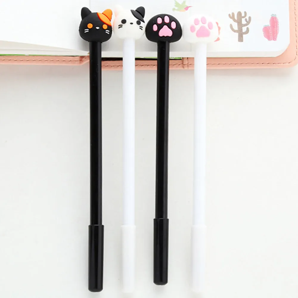 Cat Gel Pen - Black and White - Set of 4