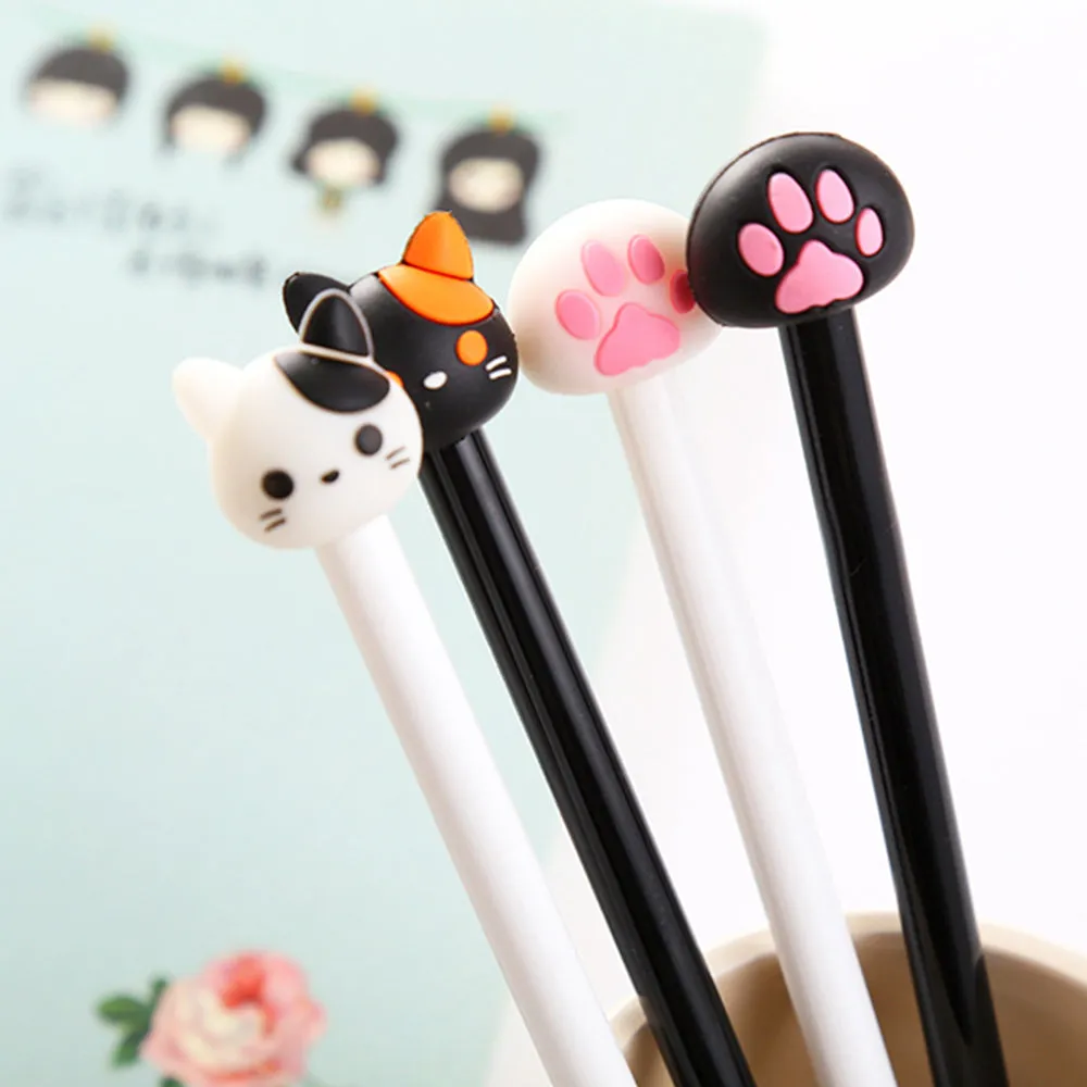 Cat Gel Pen - Black and White - Set of 4