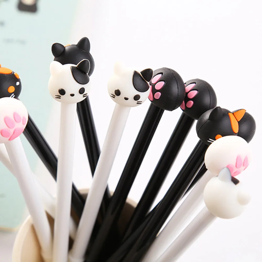 Cat Gel Pen - Black and White - Set of 4