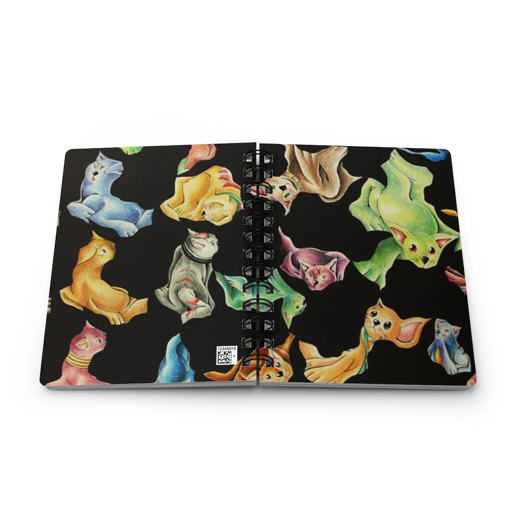 Cat Pattern Spiral Bound Journal