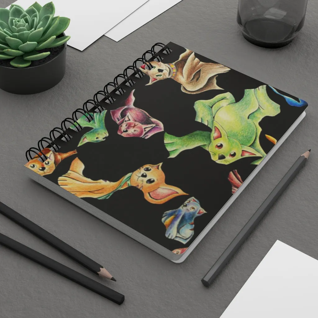 Cat Pattern Spiral Bound Journal