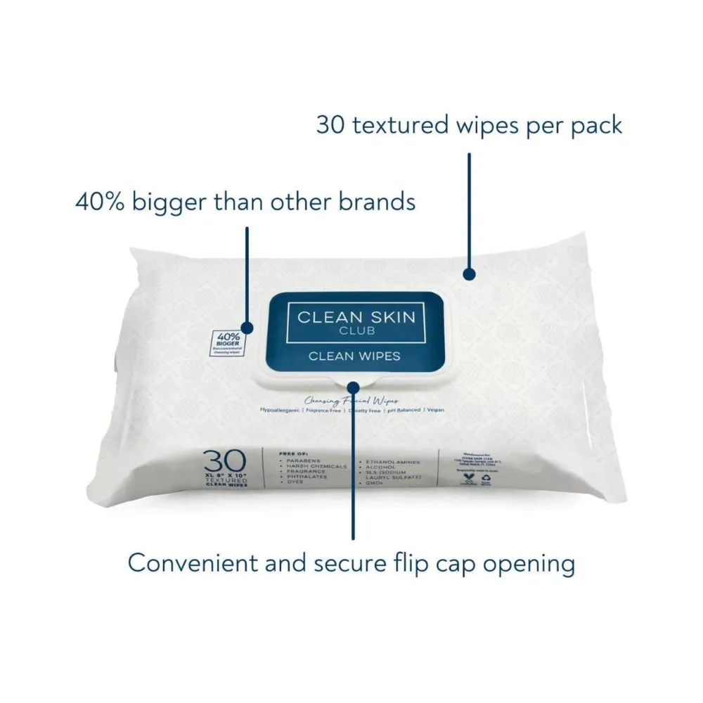 Clean Skin Club Clean Wipes 30pcs