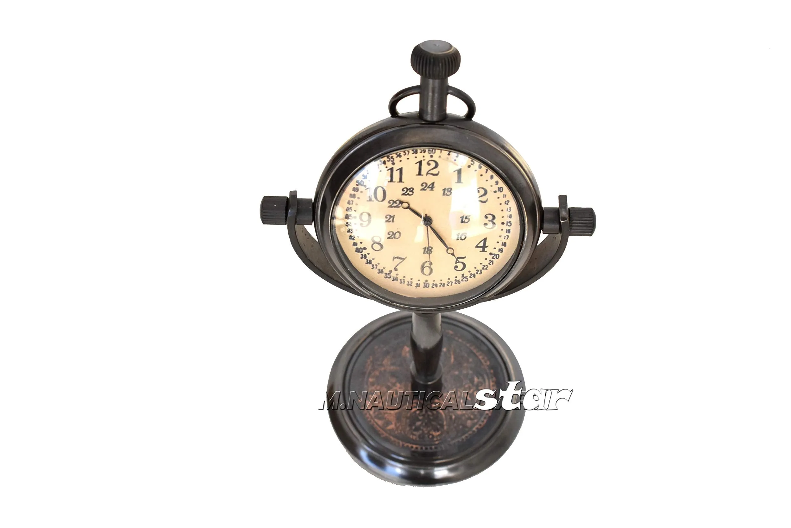 Desk Clock Brass Antique Maritime Working Antique Style with Brass Base Home & Office Decor Table Clock