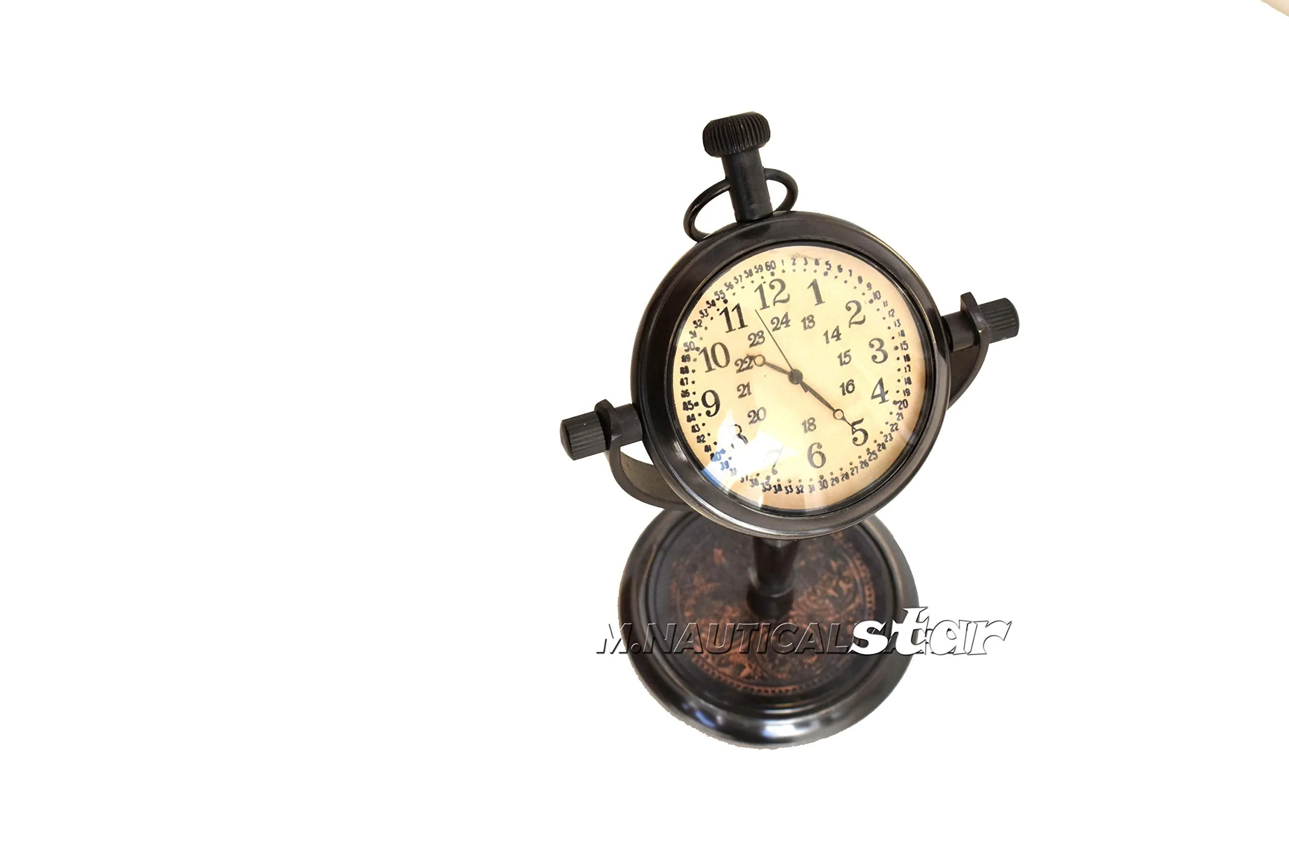 Desk Clock Brass Antique Maritime Working Antique Style with Brass Base Home & Office Decor Table Clock