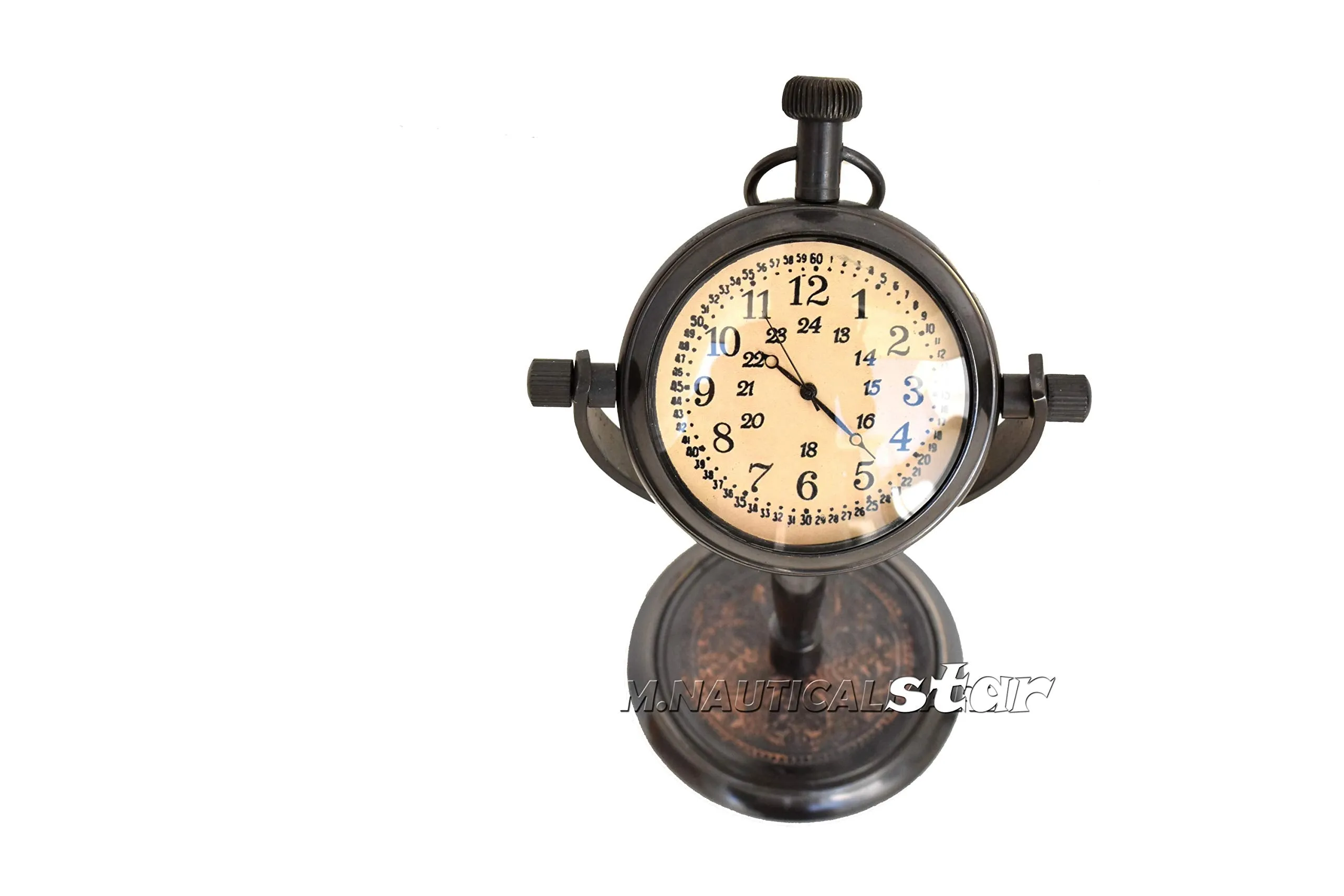 Desk Clock Brass Antique Maritime Working Antique Style with Brass Base Home & Office Decor Table Clock
