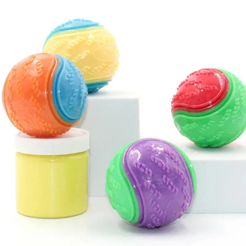 Dog Toys Soft TPR Toys for Dog Pet Teeth Cleaning Bite Resistance Squeaky Dog Ball Toy Dogs Interactive Toys