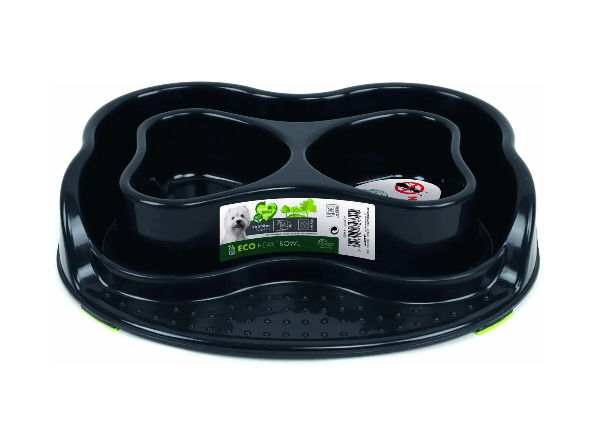 Eco-Friendly Heart-Shaped Bowl Set - 2 x 500ml Black, Sustainable Design & Stylish Kitchenware