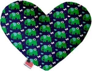 Elephants And Butterflies 8 Inch Canvas Heart Dog Toy