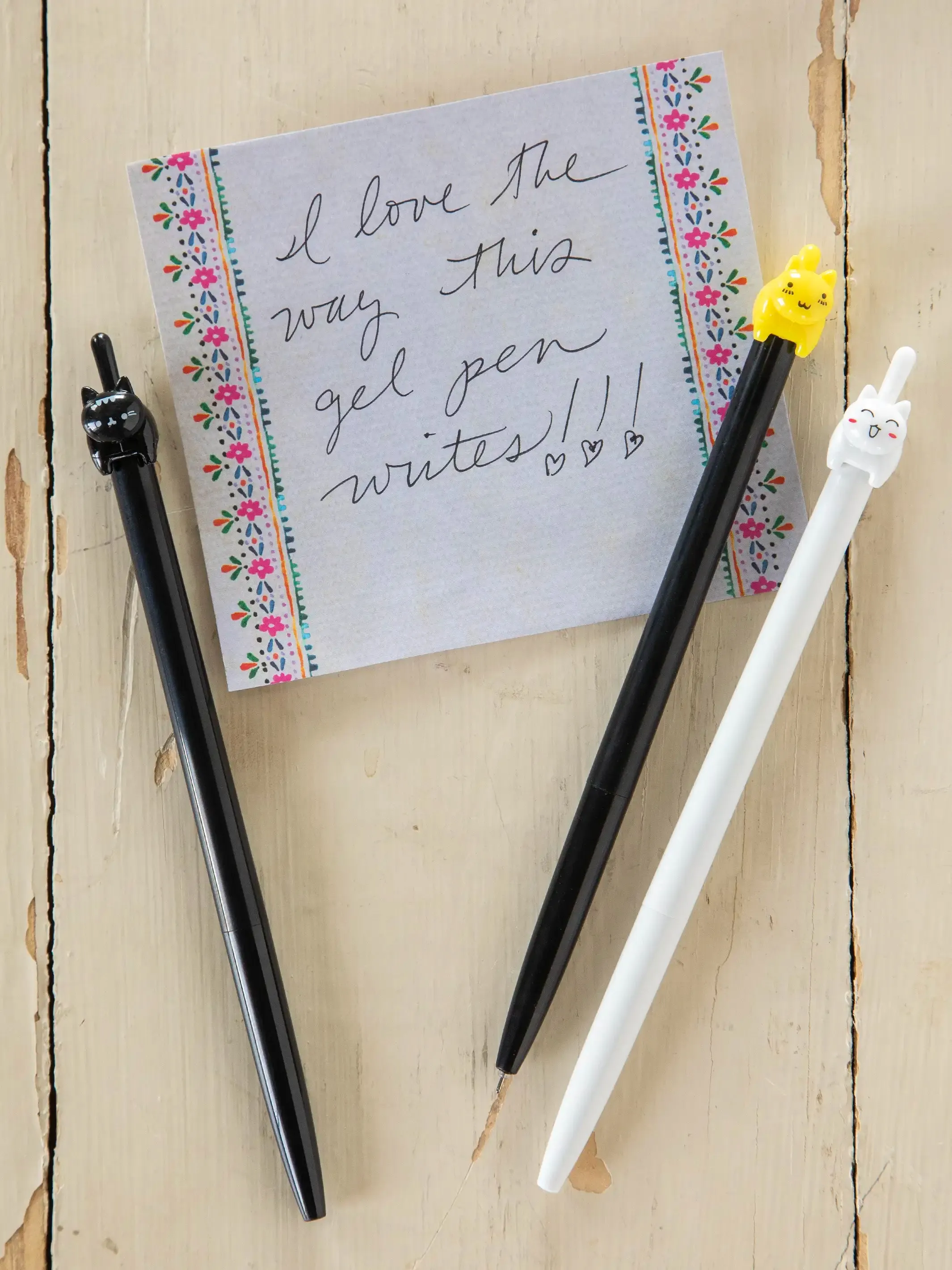 Happy Gel Ink Pens, Set of 3 - Cat