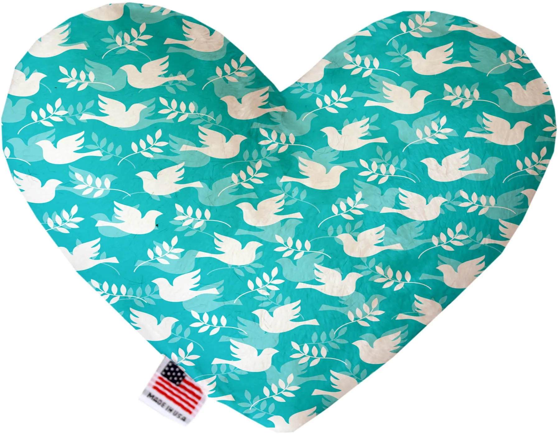 Hope And Peace 6 Inch Canvas Heart Dog Toy