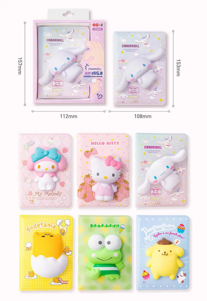 Kawaii Mini Stress Relief Squishy Notebooks