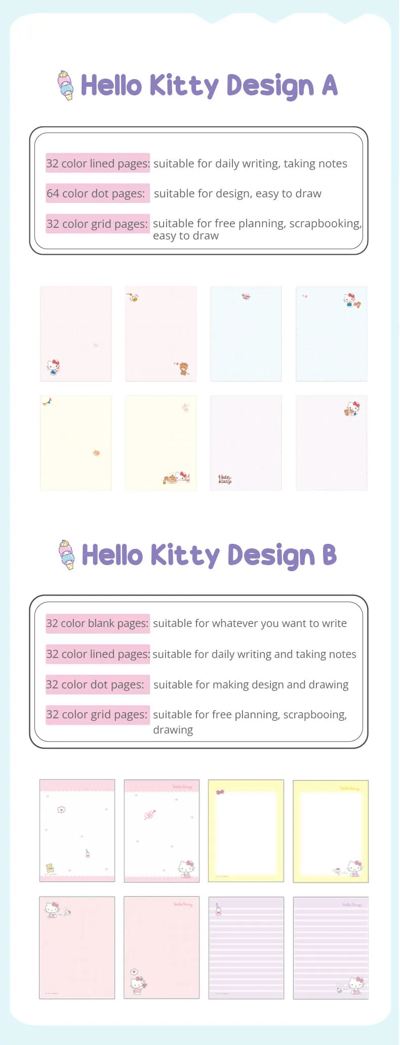 Kawaii Mini Stress Relief Squishy Notebooks