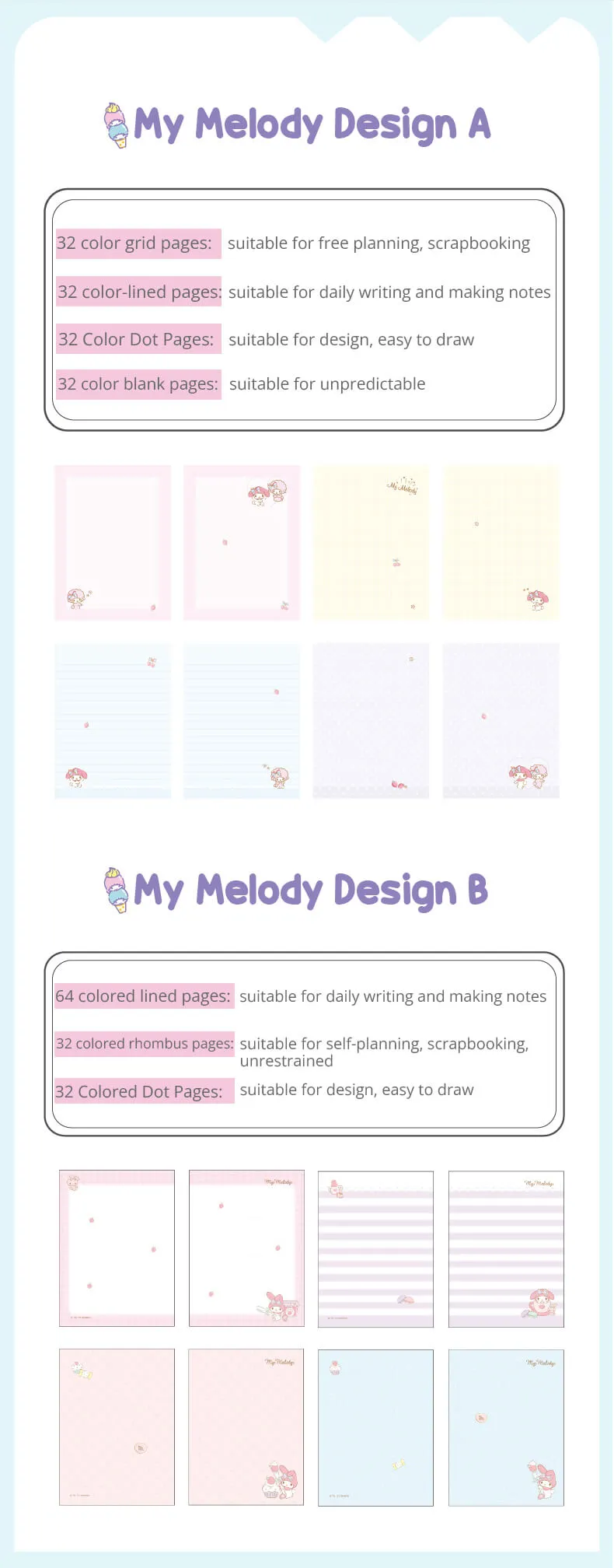 Kawaii Mini Stress Relief Squishy Notebooks