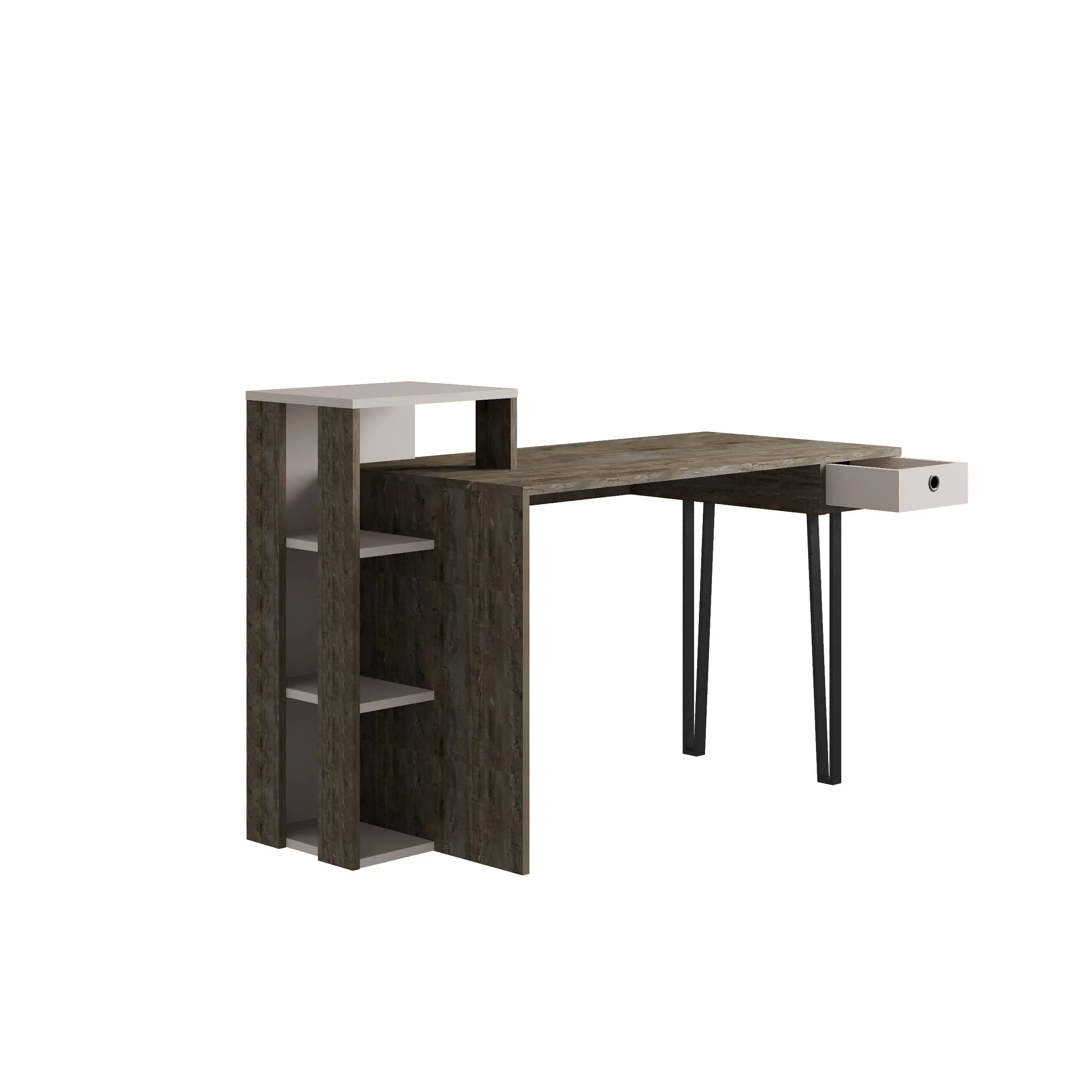 Loyd Study Desk With Drawer And Bookshelves Width 141cm