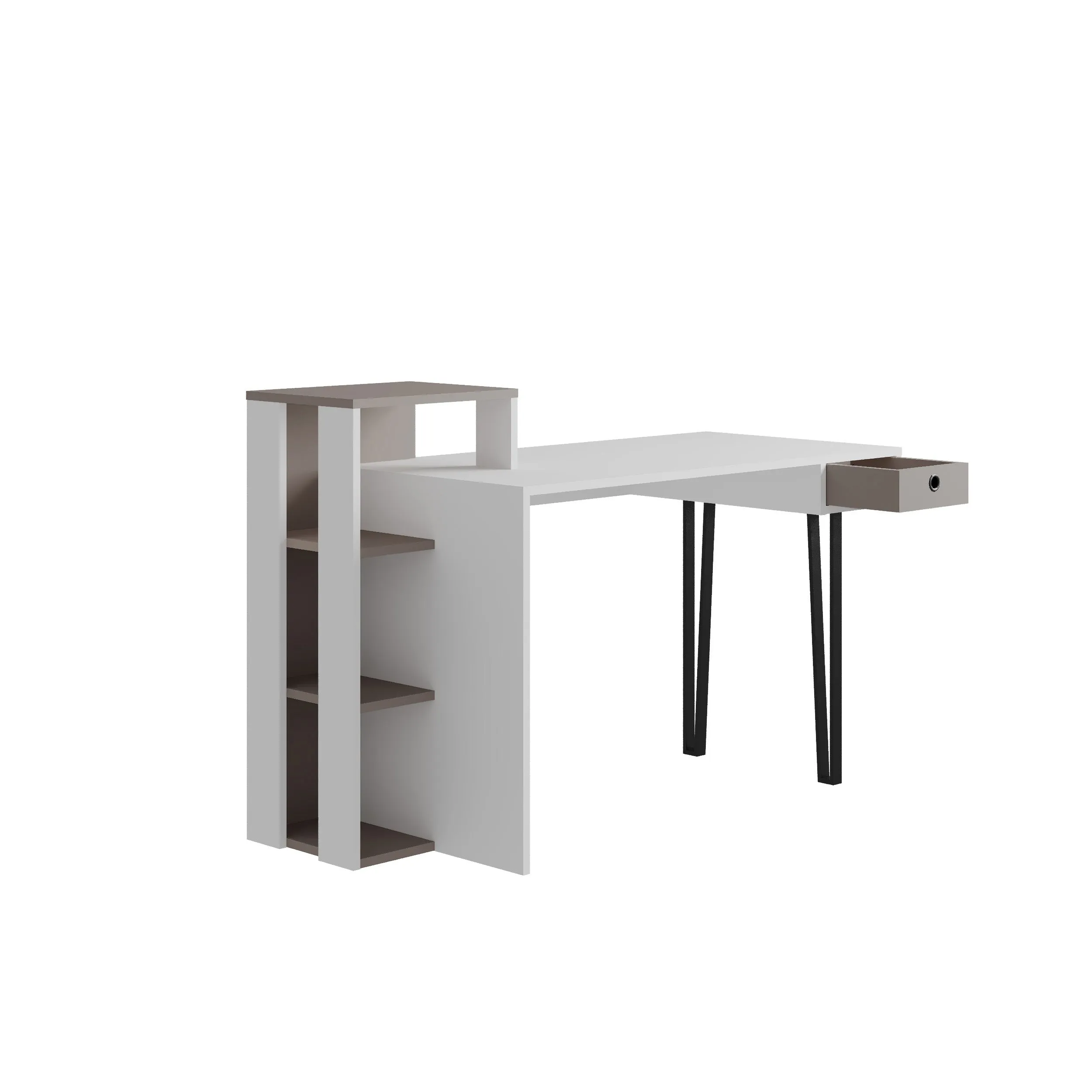 Loyd Study Desk With Drawer And Bookshelves Width 141cm