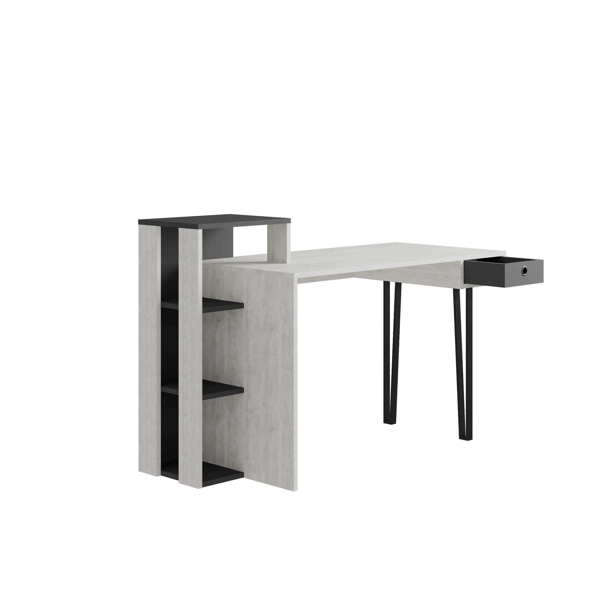 Loyd Study Desk With Drawer And Bookshelves Width 141cm