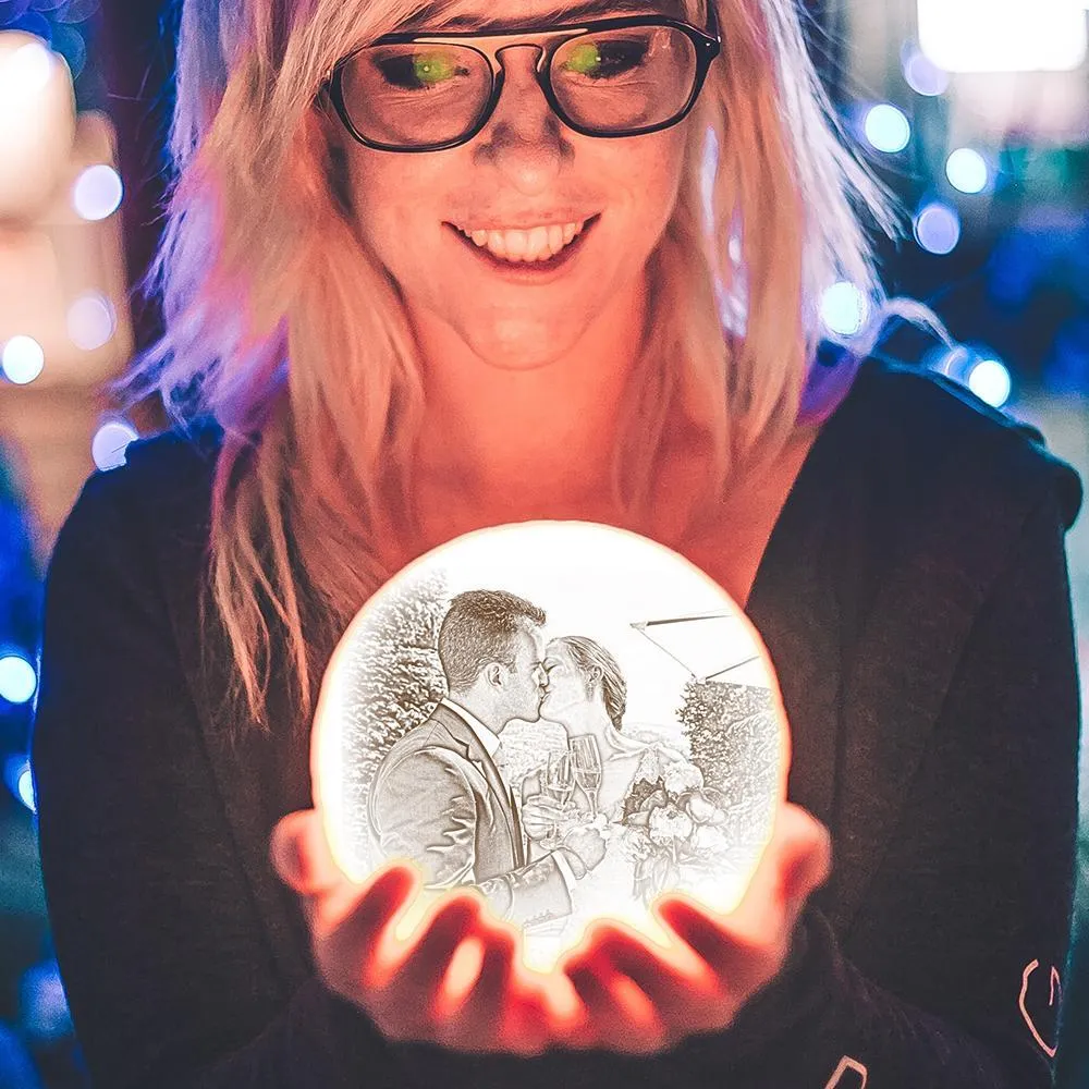 Moon Lamp Photo Lamp Shades Custom Picture Light & Engraving Custom 3D Print Luna Light Painting Light