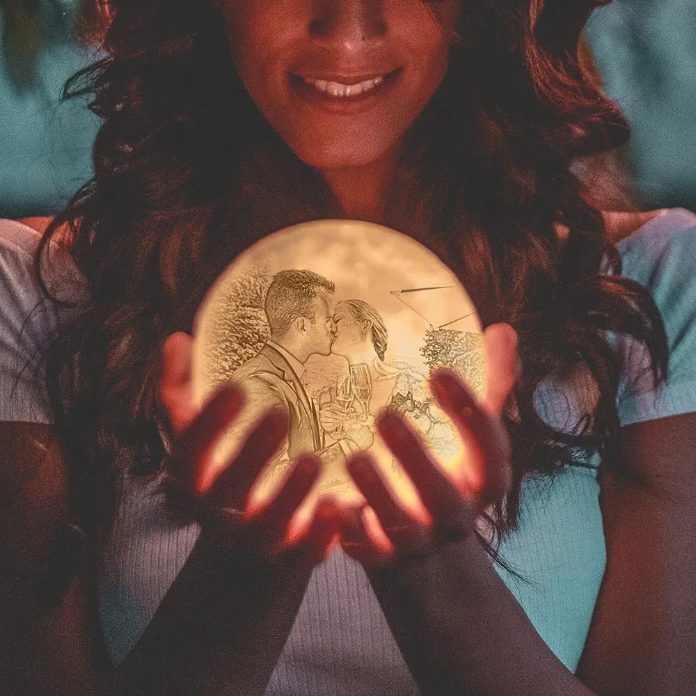 Moon Lamp Photo Lamp Shades Custom Picture Light & Engraving Custom 3D Print Luna Light Painting Light