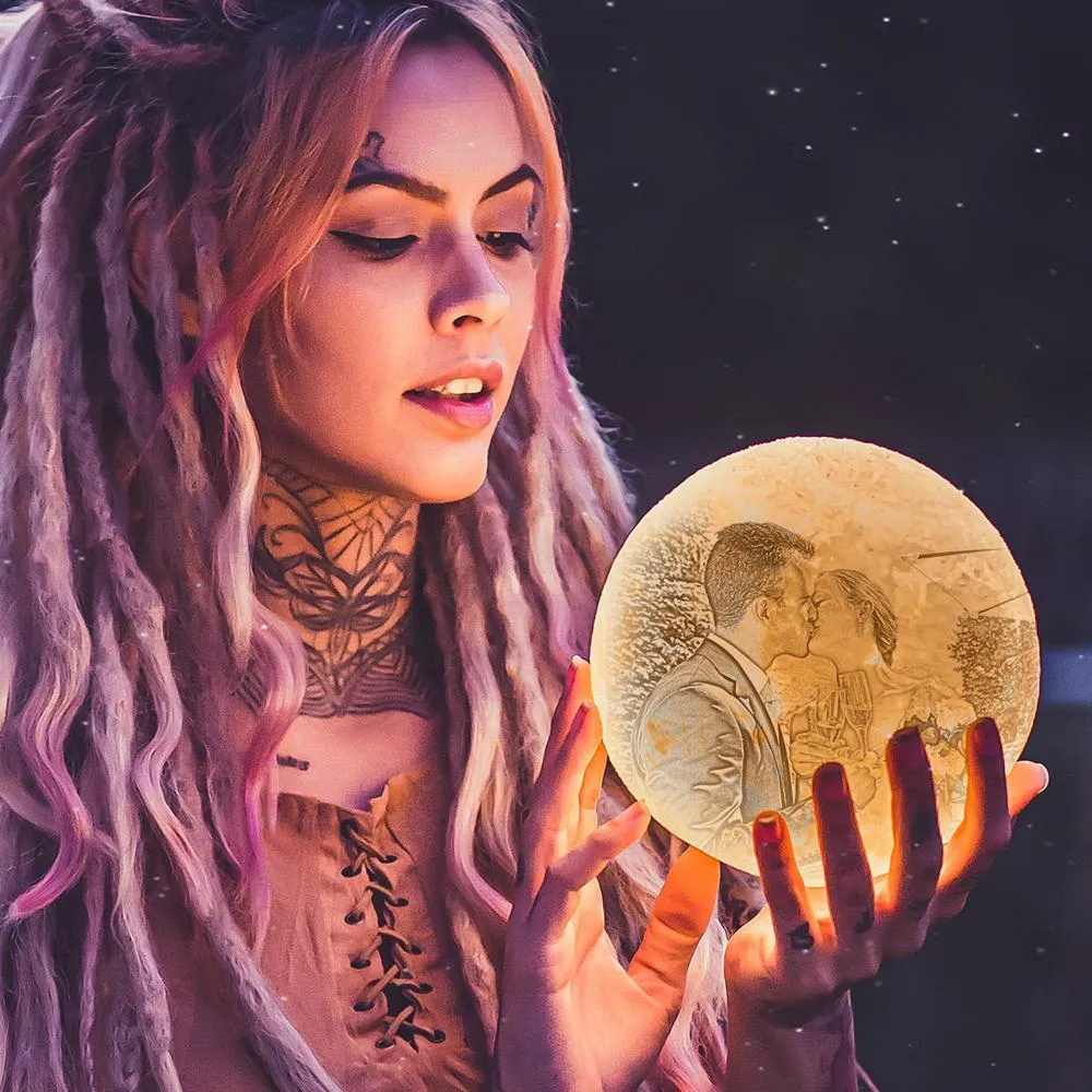 Moon Lamp Photo Lamp Shades Custom Picture Light & Engraving Custom 3D Print Luna Light Painting Light