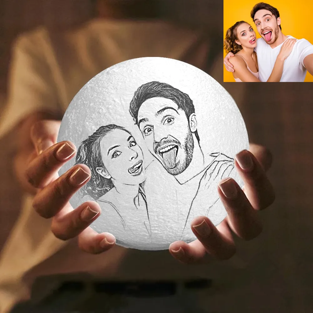 Moon Lamp Photo Lamp Shades Custom Picture Light & Engraving Custom 3D Print Luna Light Painting Light