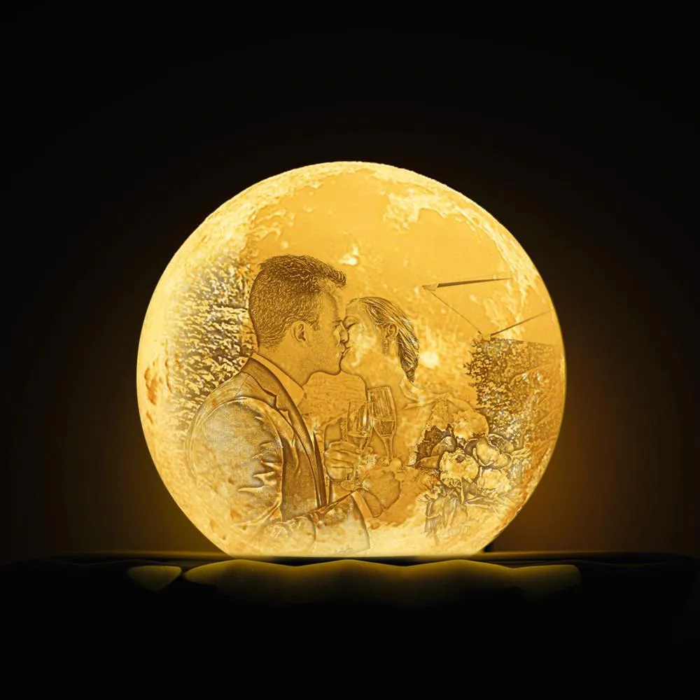 Moon Lamp Photo Lamp Shades Custom Picture Light & Engraving Custom 3D Print Luna Light Painting Light