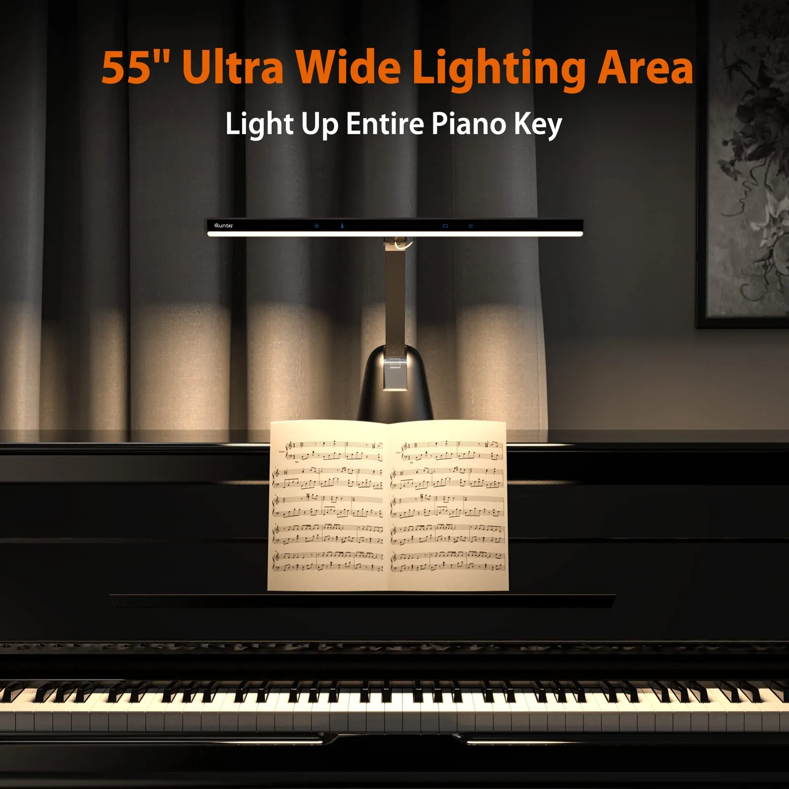 New Max 12W Professional Eye Caring Piano Lamp 55'' with Auto-Dimming