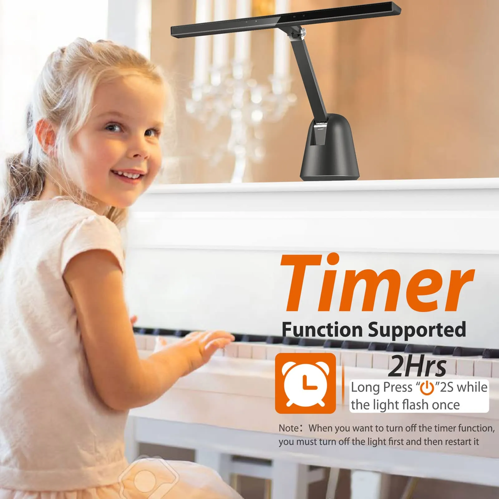 New Max 12W Professional Eye Caring Piano Lamp 55'' with Auto-Dimming