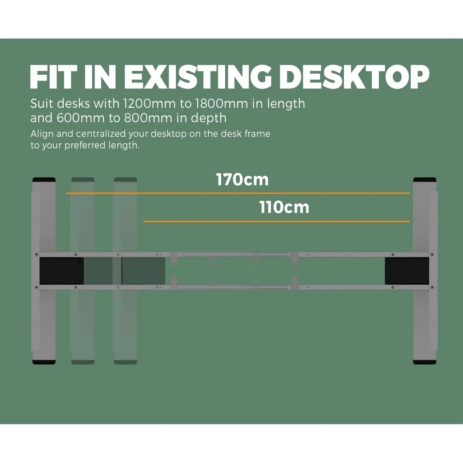 Oikiture Height Adjustable Standing Desk Electric Dual Motor Sit Stand Up Walnut
