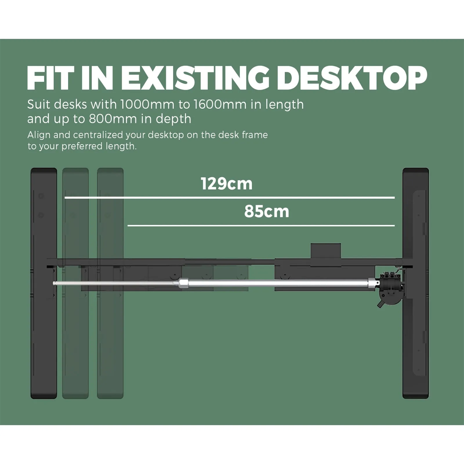 Oikiture Standing Desk Motorised Electric Height Adjustable Sit Stand Table Home