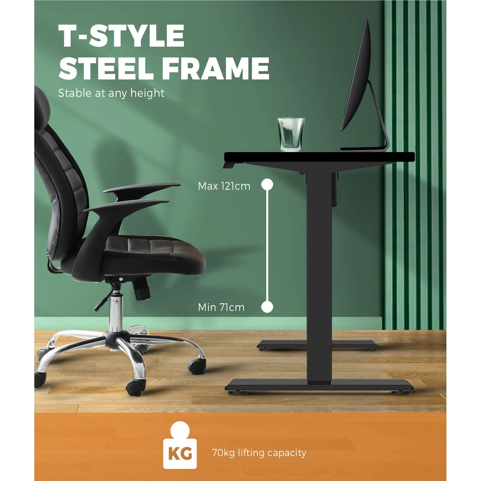 Oikiture Standing Desk Motorised Electric Height Adjustable Sit Stand Table Home