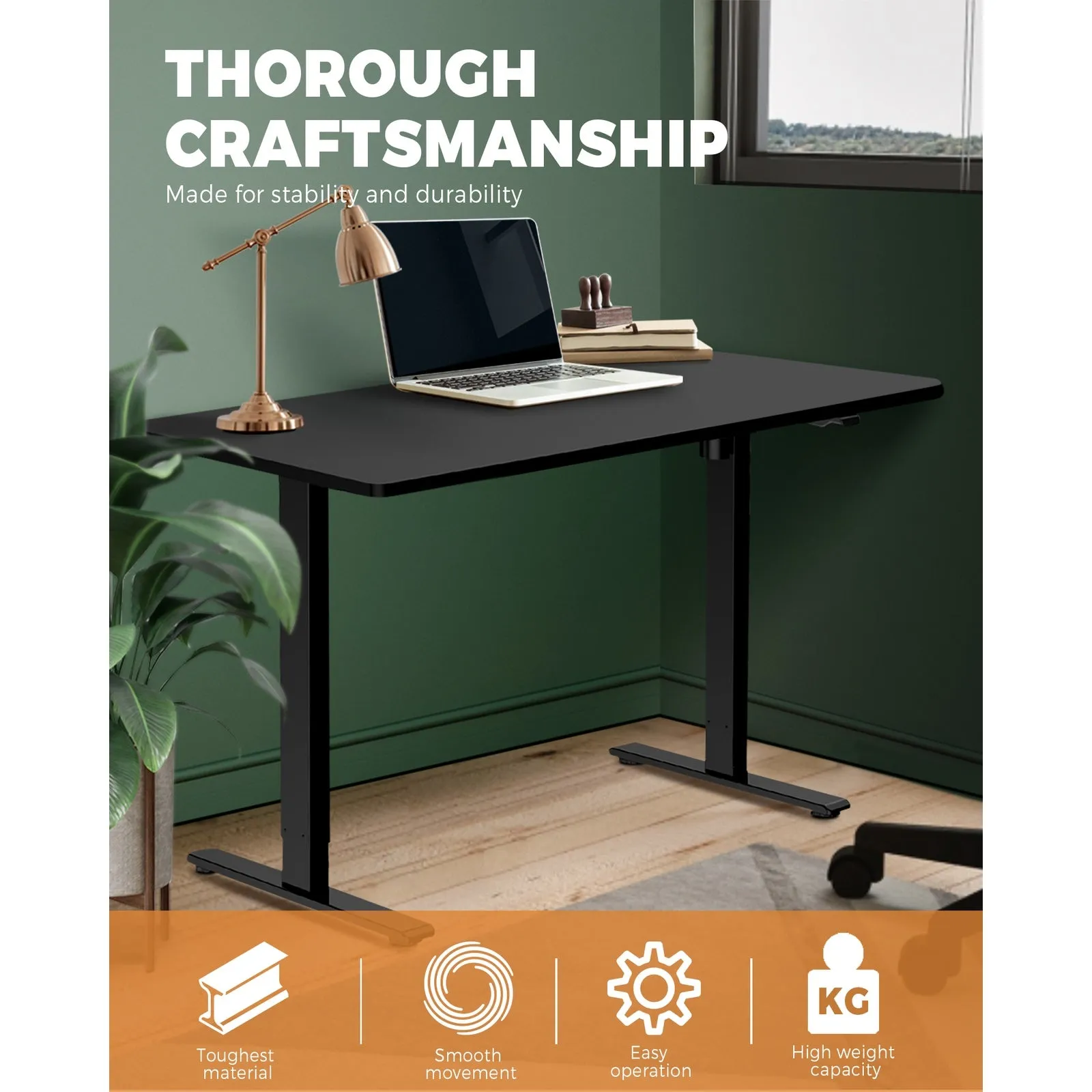 Oikiture Standing Desk Motorised Electric Height Adjustable Sit Stand Table Home