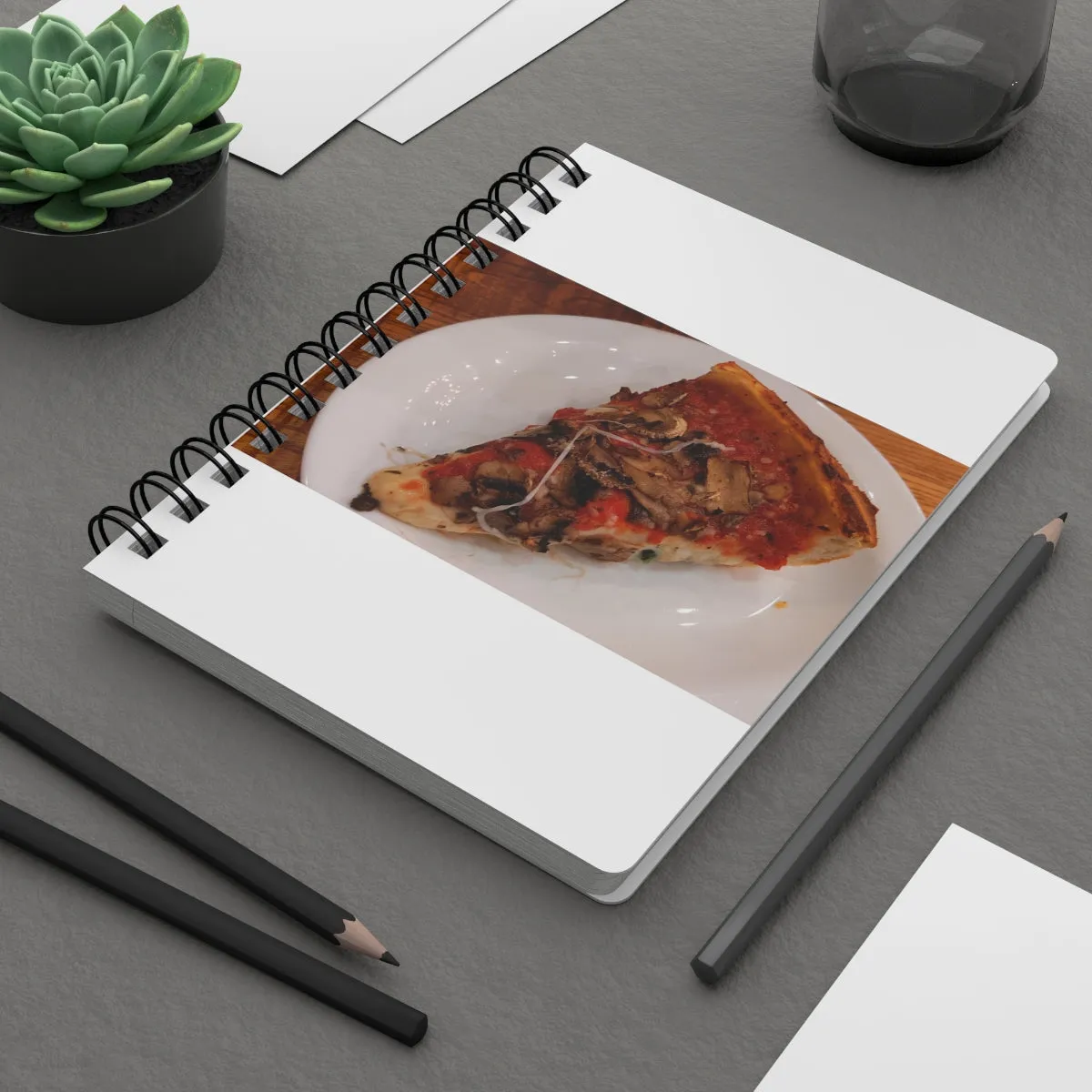 Pizza on Plate Spiral Bound Journal