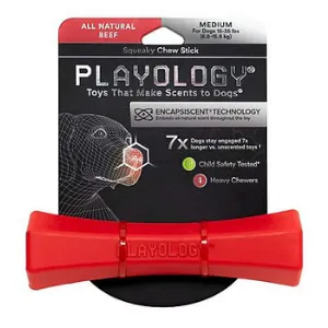 Playology Squeaky Chew Stick Dog Toy Beef