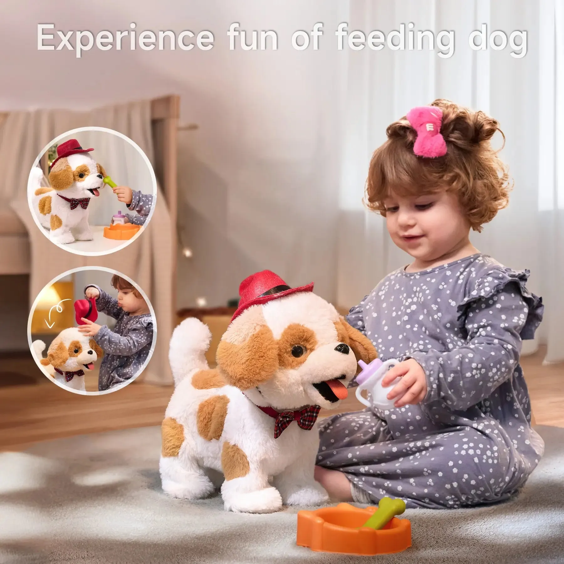 Plush Barking Dog Toy for Kids DIY and Interaction