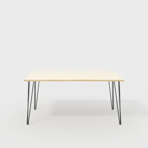 Plywood Desk with Black Hairpin Legs - Plywood Birch - 1600(w) x 800(d) x 735(h)