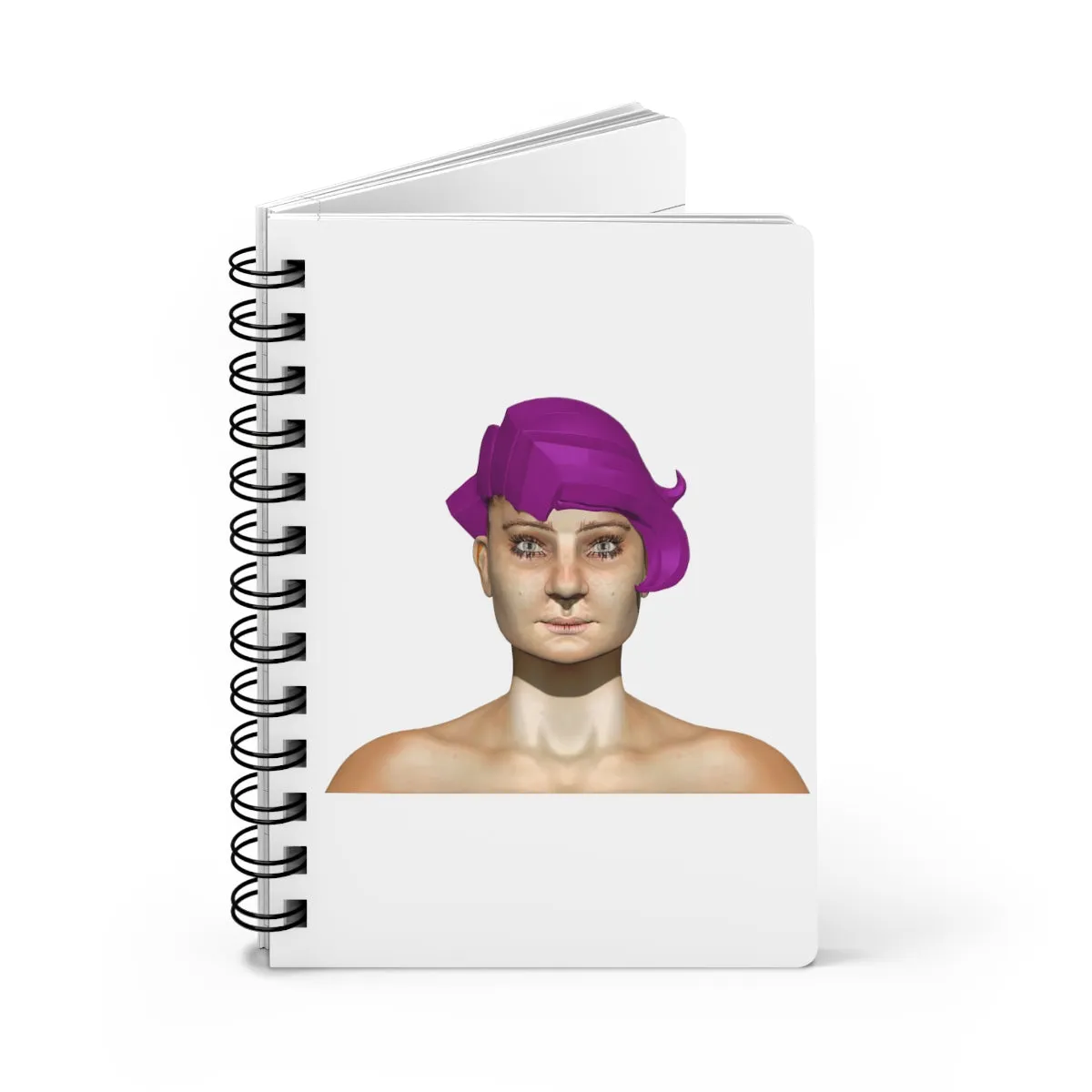 Purple Hair Girl Spiral Bound Journal