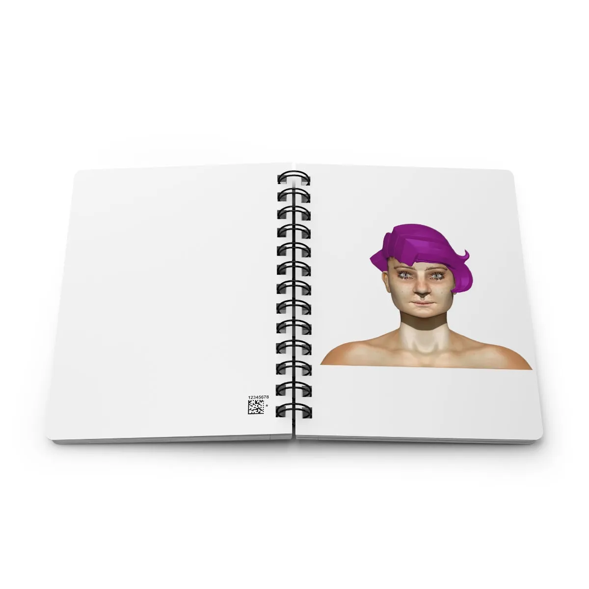 Purple Hair Girl Spiral Bound Journal